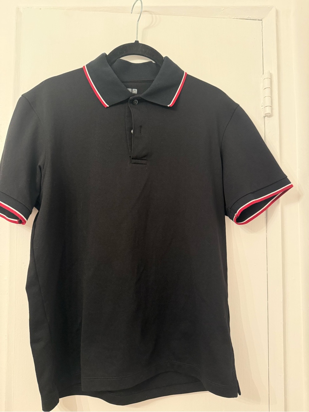 Uniqlo Black Polo with Red & White Trim